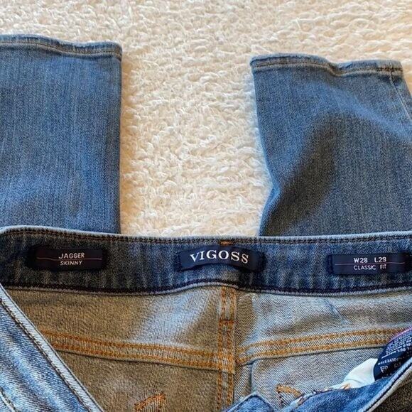 Vigoss Jeans Womens 28 Blue Classic Skinny Stretch Midrise Distressed Casual - Picture 7 of 10